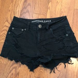 American Eagle Stretch black jean shorts